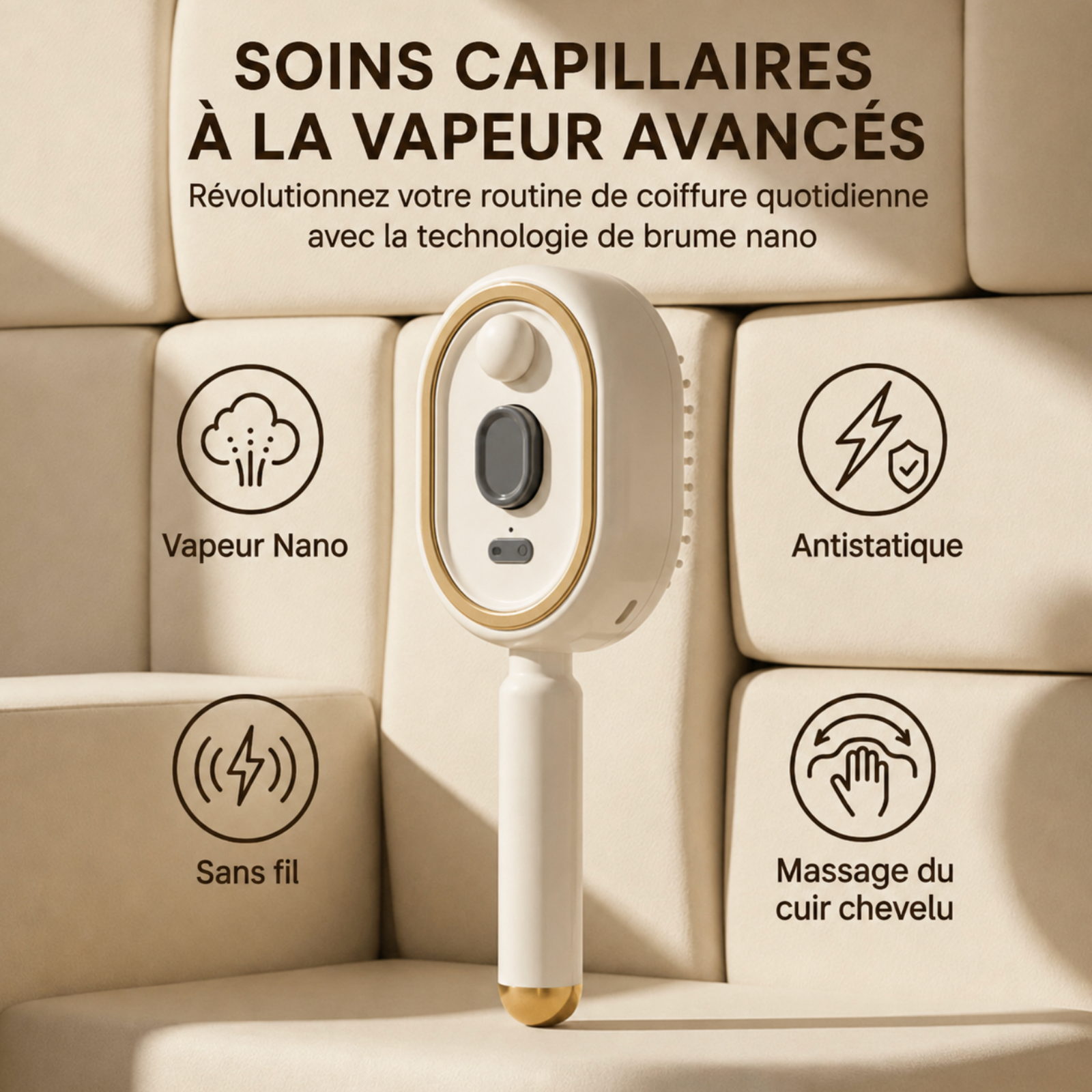 Velvinor™ | Brosse Massage Chauffante 3-en-1