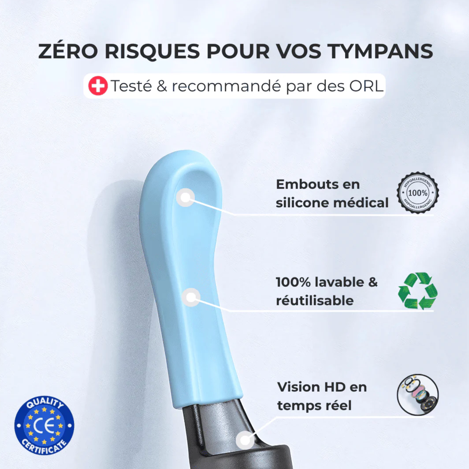 Velvinor™ | Nettoyeur d’Oreilles avec Caméra HD