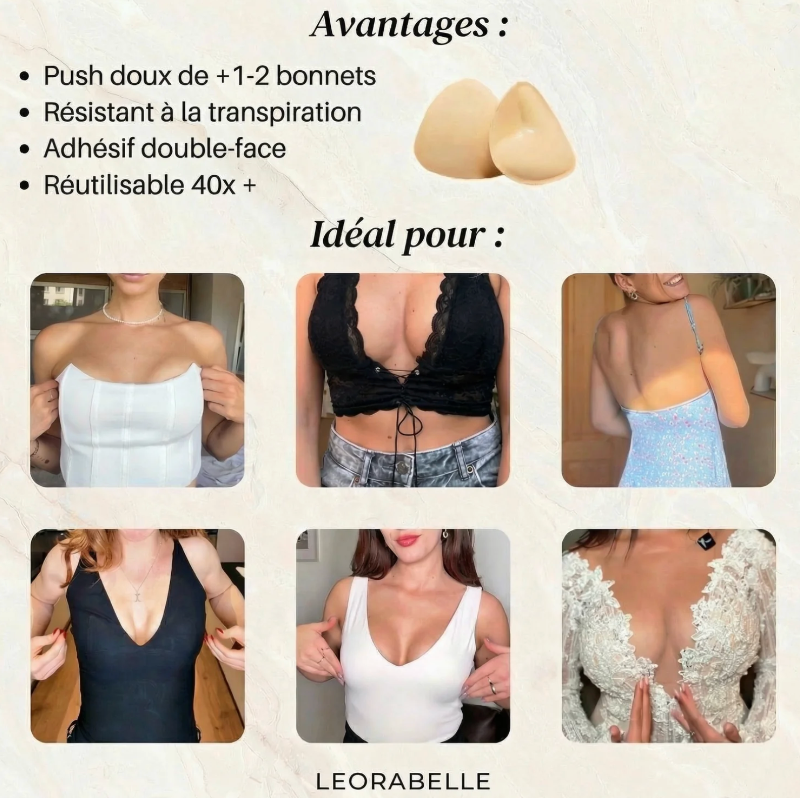 Coussinets Push-Up Adhésifs
